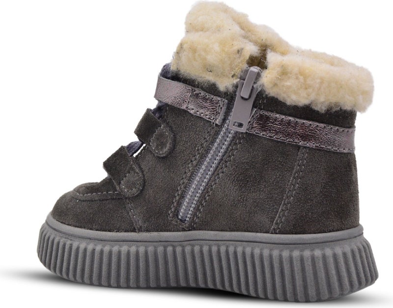 Kids A More Adia Nubuck Plush Fur Girls Boots Smoke Color - Image 3