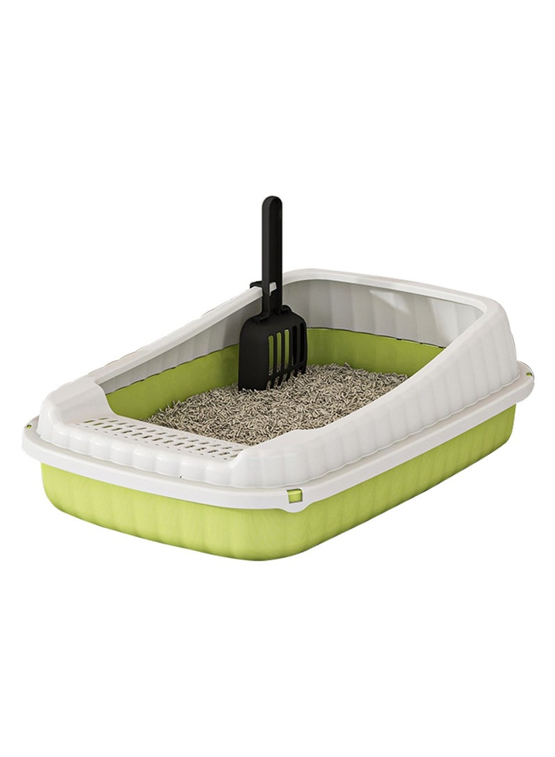 NNC PETS Cat litter box with Litter scoop, High sides, Splash-proof, Sand filter pedal, and Detachable design, Semi-enclosed cat toilet for Large cats, Ideal for Indoor/Outdoor use (Green) - Image 1