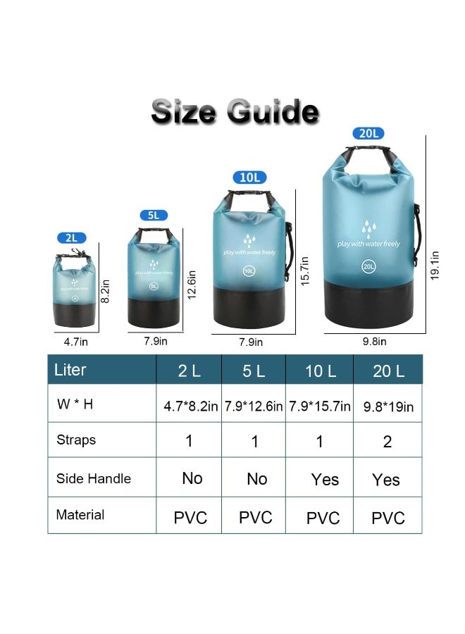 Dry Bag, 5L Waterproof Dry Bag Dry Storage Bag Waterproof Backpack, with Waterproof Phone Case,for Outdoor Water Sports Boating Hiking Kayaking Canoeing Fishing and Camping - Image 5