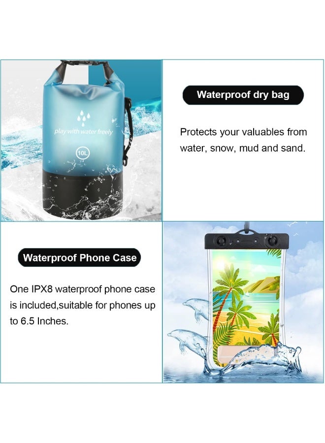 Dry Bag, 5L Waterproof Dry Bag Dry Storage Bag Waterproof Backpack, with Waterproof Phone Case,for Outdoor Water Sports Boating Hiking Kayaking Canoeing Fishing and Camping - Image 3
