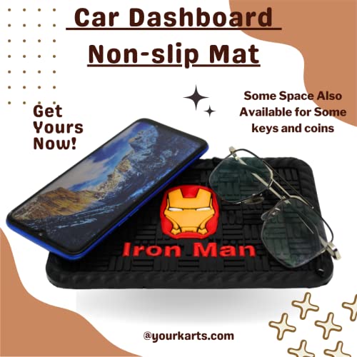YOURKARTS.COM Secure Grip Non-Slip Car Dashboard Mat – Anti-Skid Pad for Phone, Sunglasses, Keys | Unique Spiritual Decor | car Accessories 2025 (Iron M) - Image 3