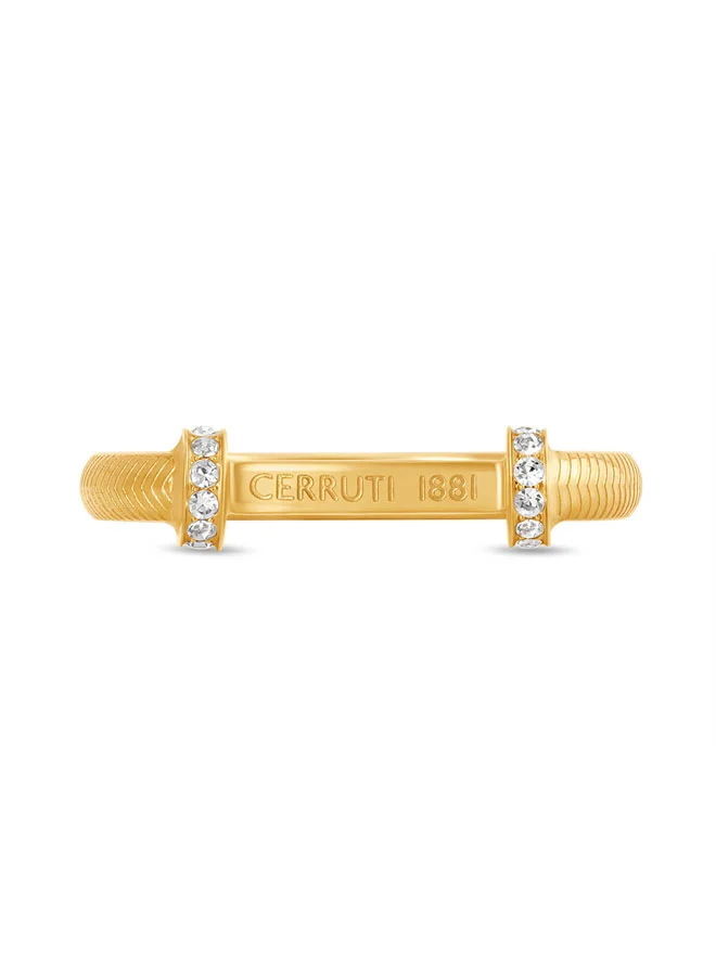 CERRUTI 1881 Matilde Gold Branding Etched Ring Size 56