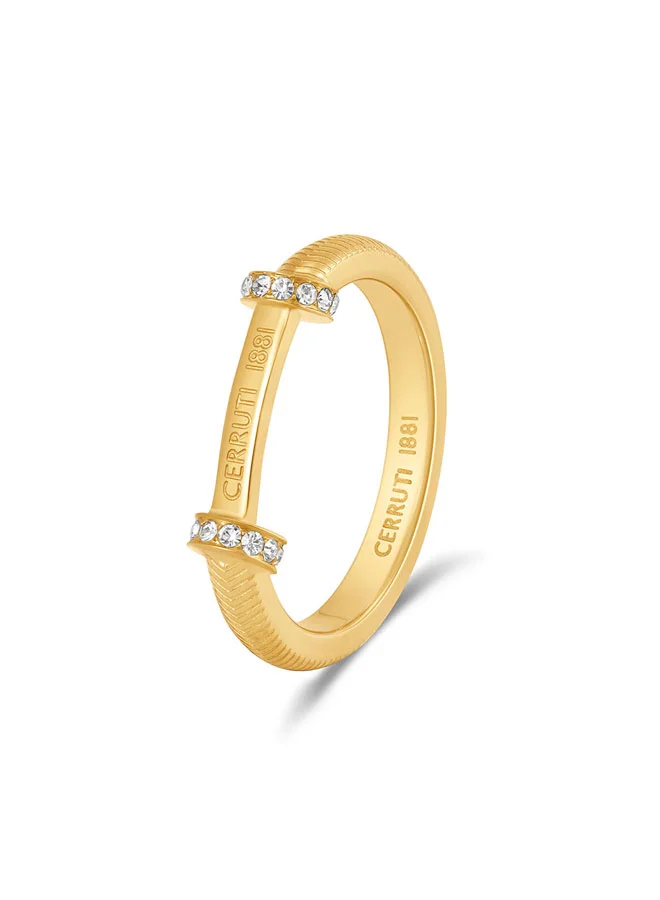 CERRUTI 1881 Matilde Gold Branding Etched Ring Size 56