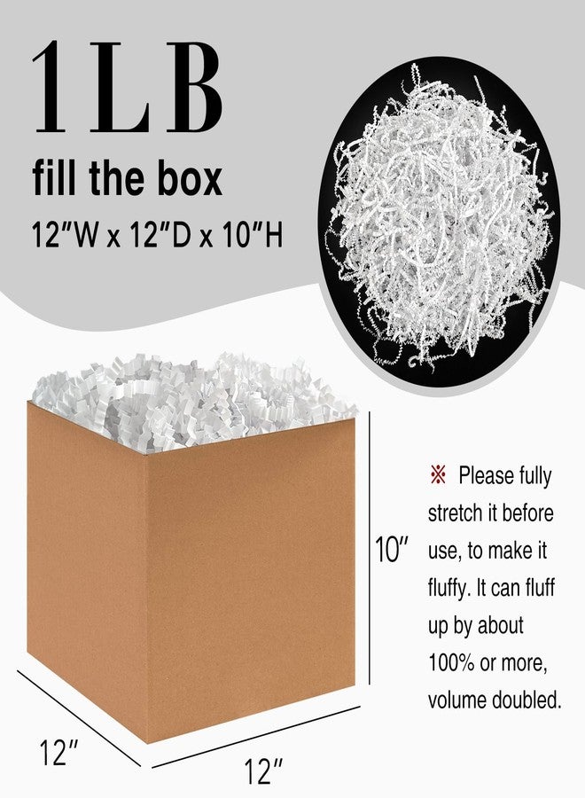 Corlcol 1LB Crinkle Cut Paper Shred Filler for Gift Box Bag and Basket On Holidays (White) - Image 2