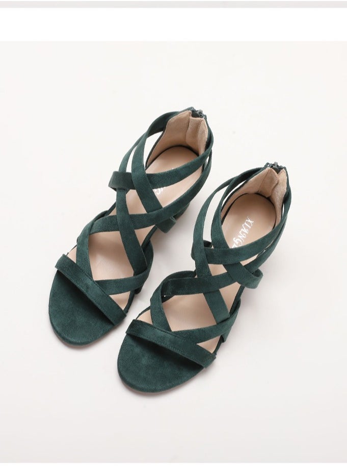 SIKETU New Versatile Fairy Style Thick Bottom Thick Heel Roman Sandals  - Image 2