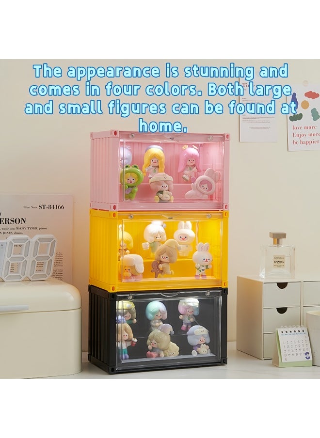 SKT Shiketro Labubu Container Blind Box Storage Box Dustproof Cabinet Home Transparent Pop Mart Display Stand Doll Doll Box (with light)  - Image 3