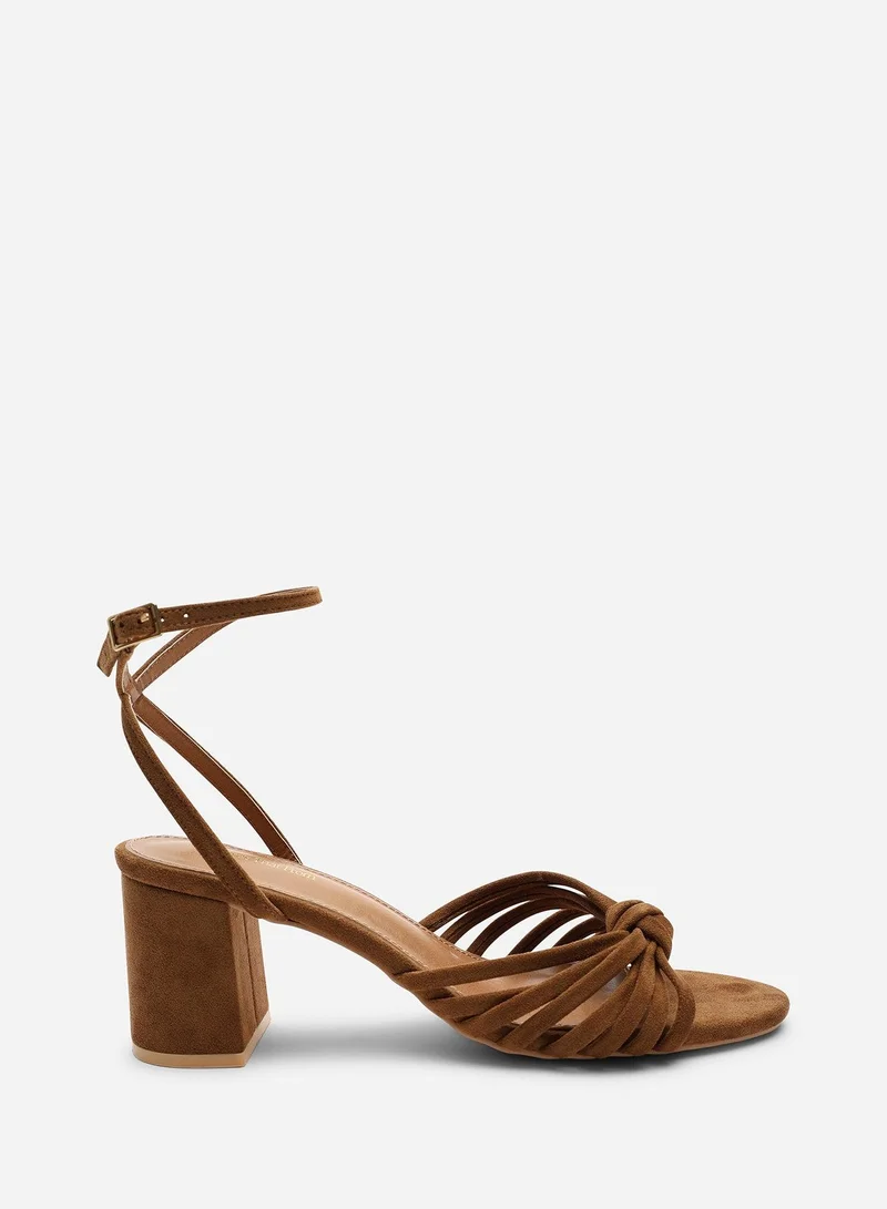 ويرز ذات فروم Blossy Knotted Block Heel Sandal With Ankle Strap