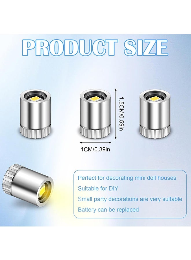 دبليو أف أف أو أضواء LED صغيرة - 10 قطع من أضواء كشاف صغيرة تعمل بالبطارية، مصباح SMD صغير جداً، ضوء LED مصغر للأعمال اليدوية، أضواء SSL صغيرة لبيت الدمى، الشخصيات الحركية، بناء الألعاب (أبيض دافئ) - Image 2