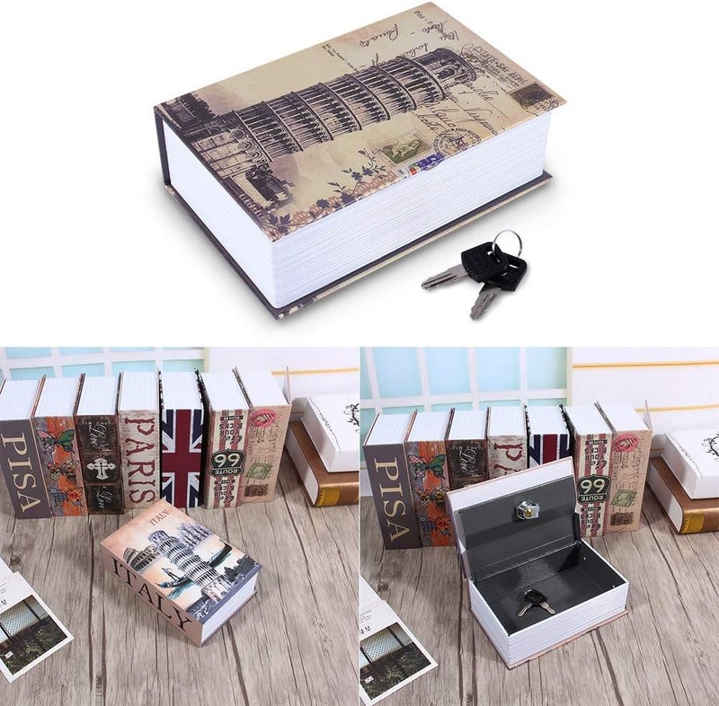 klarako Lock Book Box,Simulation Big Size Hidden Secret Diversion Book Safe With Key Locking Money Cash Jewellery Box Bset Christmas Children (Style 2) - Image 5