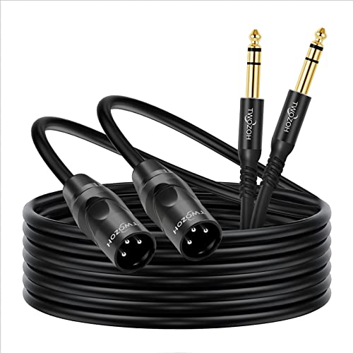 Twozoh XLR Male to 1/4 Inch Jack TRS Cable 3.3FT 2 Pack, Balanced 6.35mm Plug to 3 pin XLR Male, Quarter inch to XLR Stereo Guitar Cable (Professional/HiFi) - Image 1