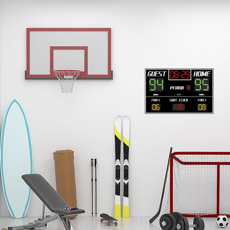 SUPERDANT Basketball Scoreboard Wall Stickers Self Adhesive Decals Basketball Scoreboard Wall Decor Vinyl Art Mural Decals Waterproof Decoration for Kids Room Home Living Room Bedroom 37.7x23.6in - Image 4