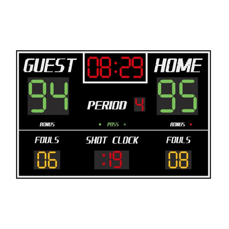 SUPERDANT Basketball Scoreboard Wall Stickers Self Adhesive Decals Basketball Scoreboard Wall Decor Vinyl Art Mural Decals Waterproof Decoration for Kids Room Home Living Room Bedroom 37.7x23.6in - Image 1