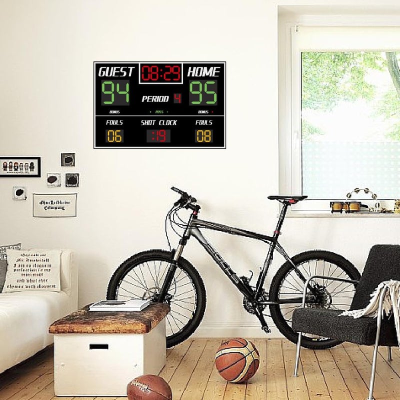 SUPERDANT Basketball Scoreboard Wall Stickers Self Adhesive Decals Basketball Scoreboard Wall Decor Vinyl Art Mural Decals Waterproof Decoration for Kids Room Home Living Room Bedroom 37.7x23.6in - Image 3
