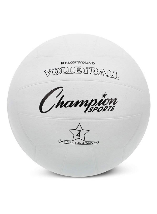 Champion Sports Sports Rubber Volleyball, Official Size, For Indoor And Outdoor Use - Durable, Regulation Volleyballs For Beginners, Competitive, Recreational Play - Premium Equipment - White, Vr4 - Image 1