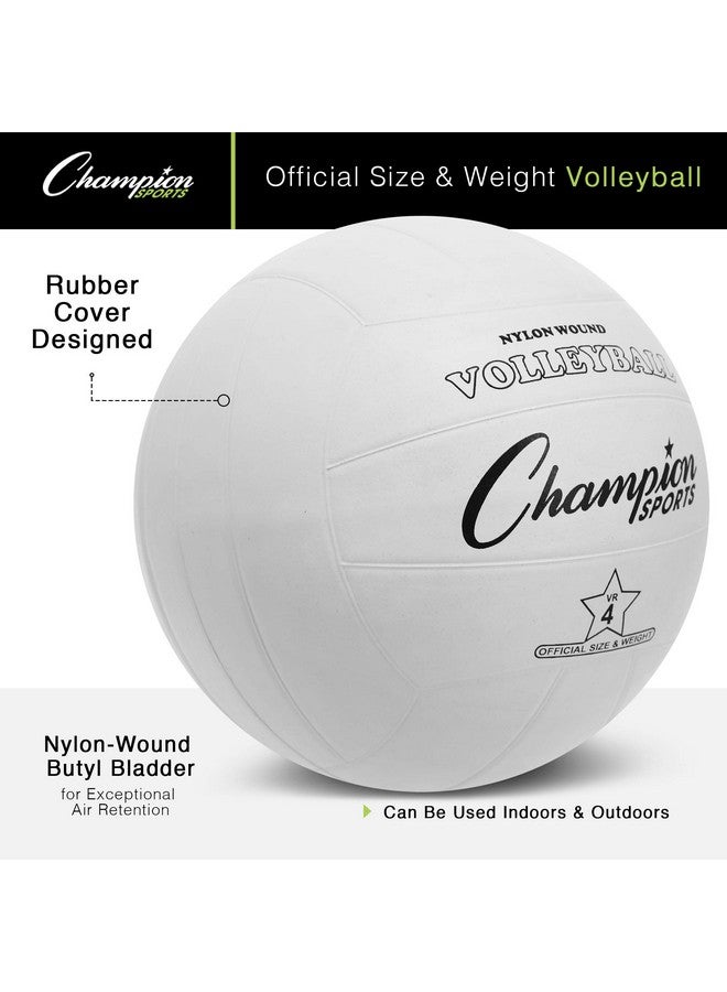 Champion Sports Sports Rubber Volleyball, Official Size, For Indoor And Outdoor Use - Durable, Regulation Volleyballs For Beginners, Competitive, Recreational Play - Premium Equipment - White, Vr4 - Image 2