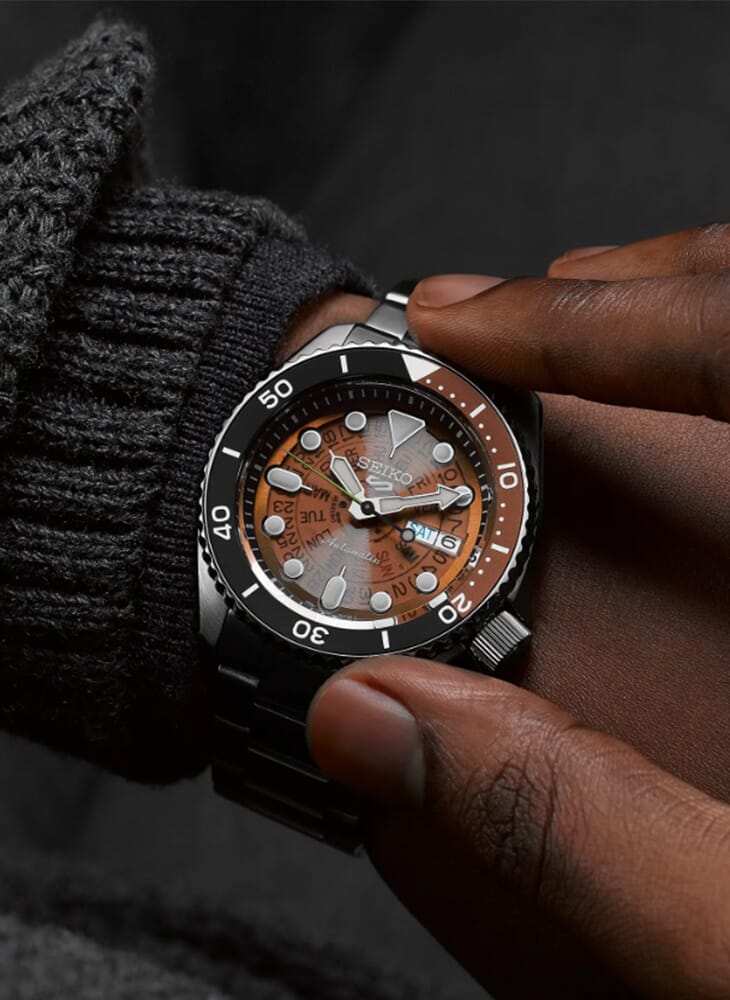 Seiko سوار Seiko 5 Sports SKX Skeleton Style Brown Dial SRPJ47K1 - Image 3