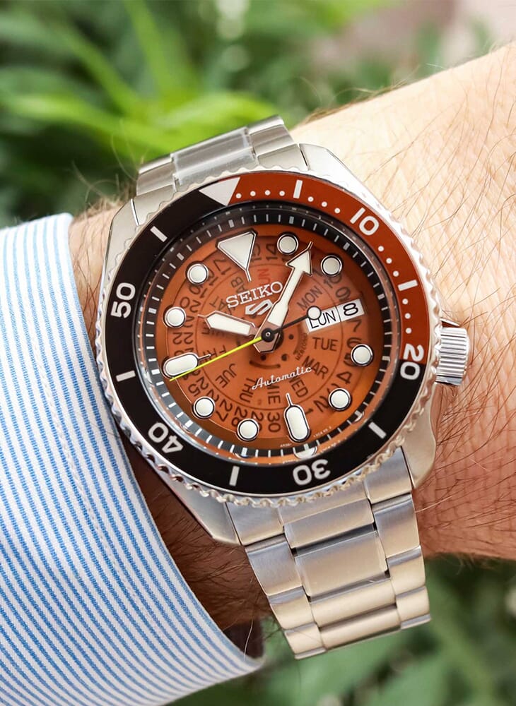 Seiko سوار Seiko 5 Sports SKX Skeleton Style Brown Dial SRPJ47K1 - Image 2