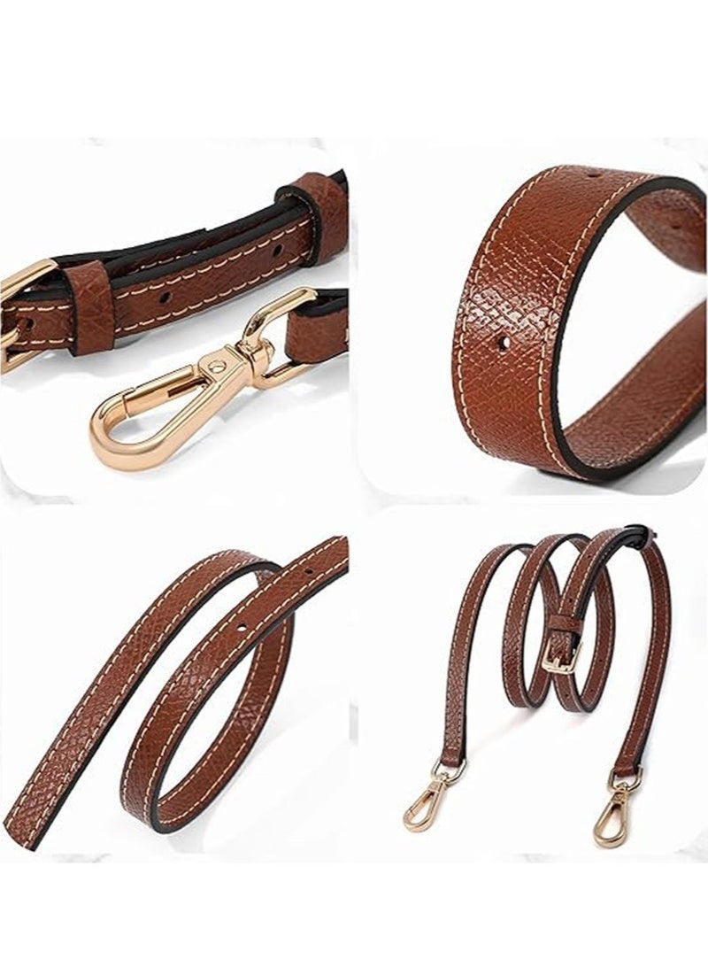 Adjustable Leather Purse Straps, Replacement Crossbody Shoulder Strap for Mini Bags, Punch-Free Crossbody Shoulder Strap, Brown - Image 2