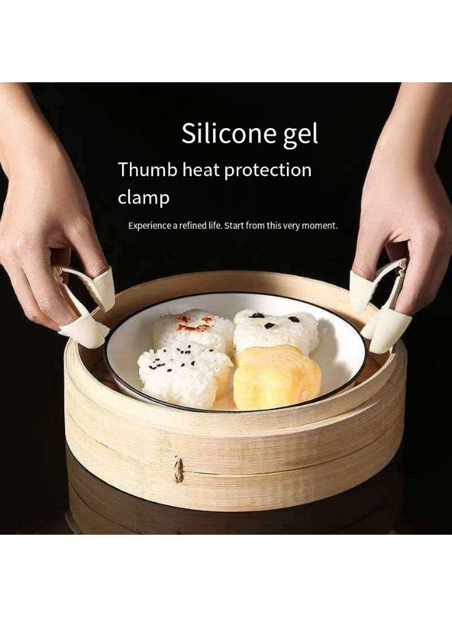 1 Pair Silicone Thumb Heat Protection Clips, Heat-resistant Kitchen Finger Grips - Image 2