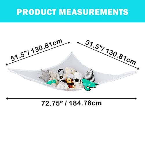 Little Chicks Plush Stuffed Animal Net Hammock -Corner Organizer and Toy Holder - Extra Large Hanging Storage for Kids Bedroom - Image 2