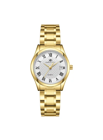 KENNETH SCOTT Women's Analog Display Watch With Gold Stainless Steel Strap - K25504-GBGW