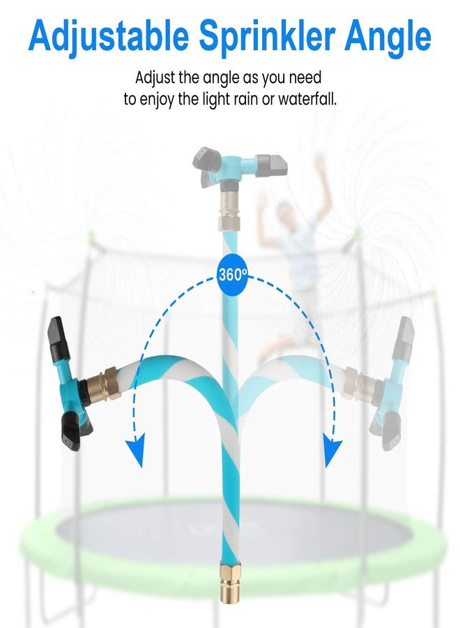 TINPOO Trampoline Sprinkler - Net Friendly 360 Rotating Water Sprinkler for Kids, 5 Minutes Quick Setup Accessories for 10-16ft Trampolines, Blue - Image 3