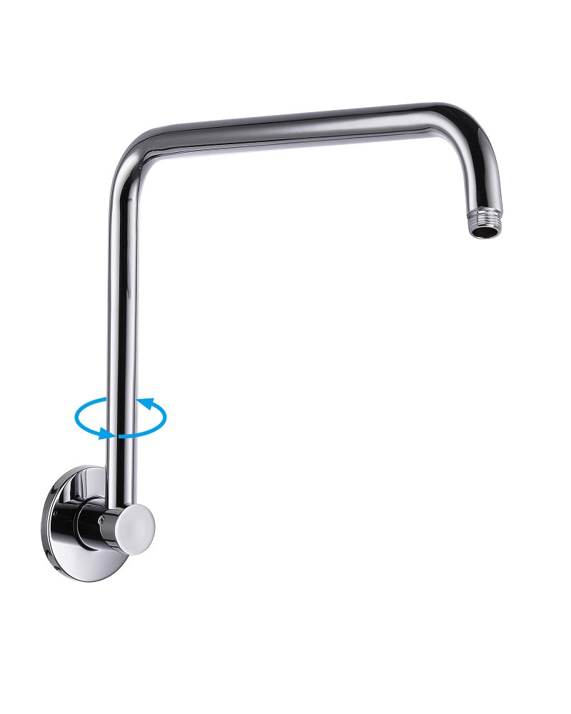 PHASAT 148 Inches Shower Arm ExtensionS shaped Shower Arm with Flange304 Stainless Steel High Rise Shower Head Arm ChromePU9D01S