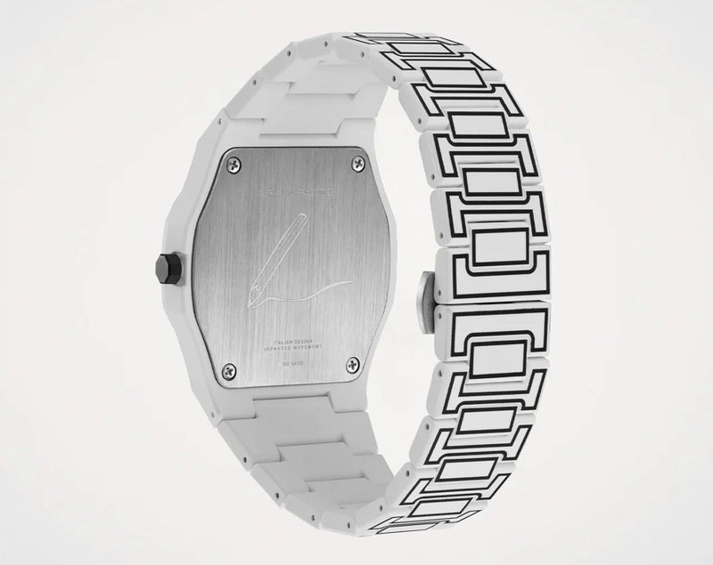 D1 Milano Polycarbon Unisex Luxury Watch, Polycarbonate Quartz Movement, Polycarbonate Strap, 50M Water Resistant Timepiece, White Dial, 2 Years Warranty - PCBJ34 - Image 5