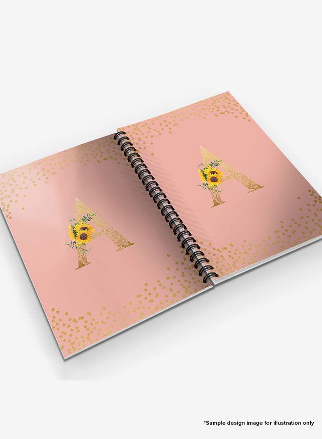 Stylizedd Designer A5 Spiral Notebook Memo Notepad Journal - Custom Monogram Initial Letter Mandala Floral Pattern Alphabet - Q - Rose Pink - Image 4