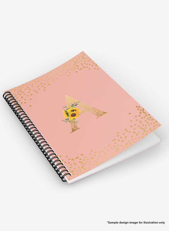 Stylizedd Designer A5 Spiral Notebook Memo Notepad Journal - Custom Monogram Initial Letter Mandala Floral Pattern Alphabet - Q - Rose Pink - Image 5