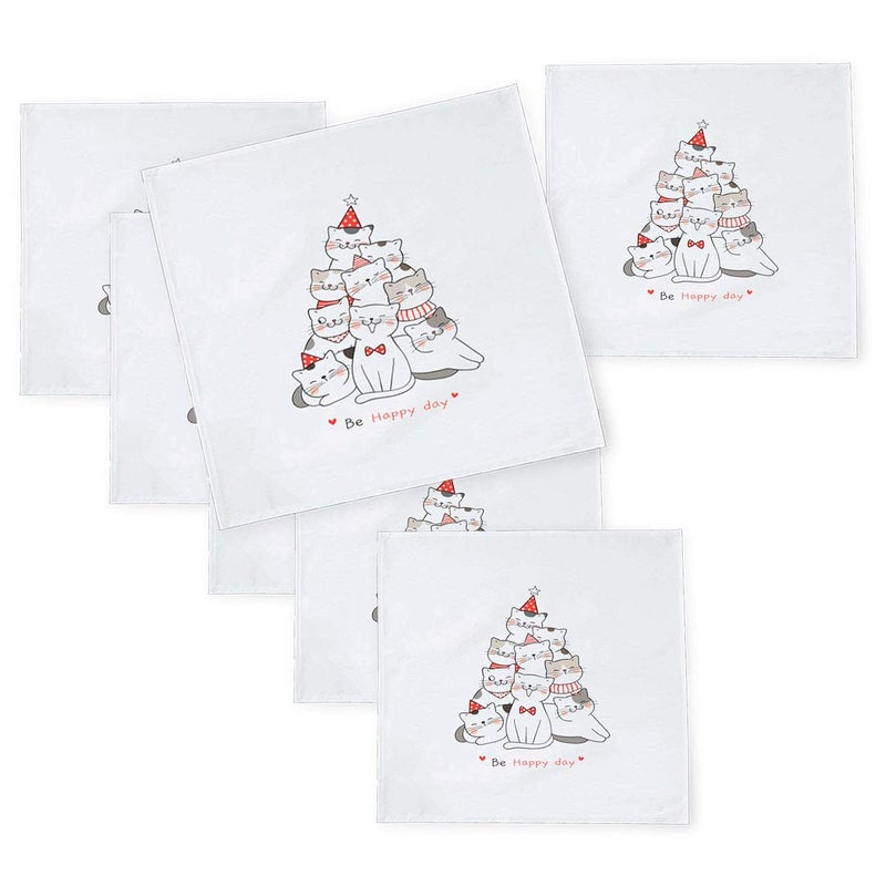 Khakee مناديل طاولة حرير تافتا بموضوع عيد الميلاد 6 قطع 10x10 لتزيين عيد الميلاد زينة عيد الميلاد هدية عيد الميلاد npxmas22P - Image 1