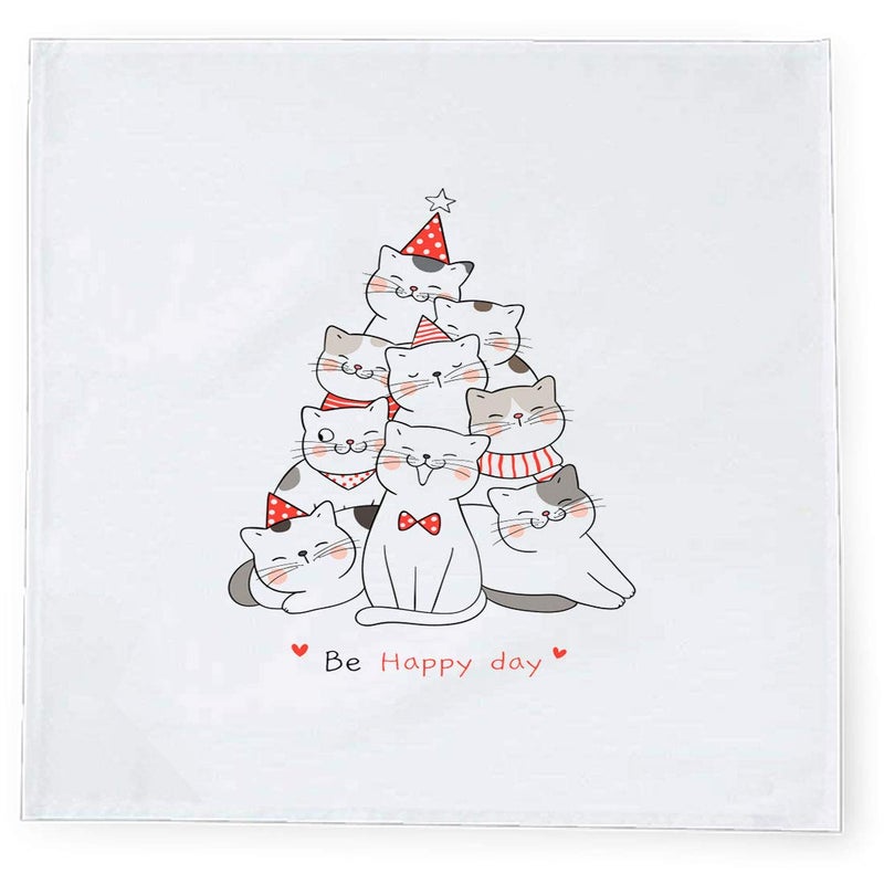 Khakee مناديل طاولة حرير تافتا بموضوع عيد الميلاد 6 قطع 10x10 لتزيين عيد الميلاد زينة عيد الميلاد هدية عيد الميلاد npxmas22P - Image 2