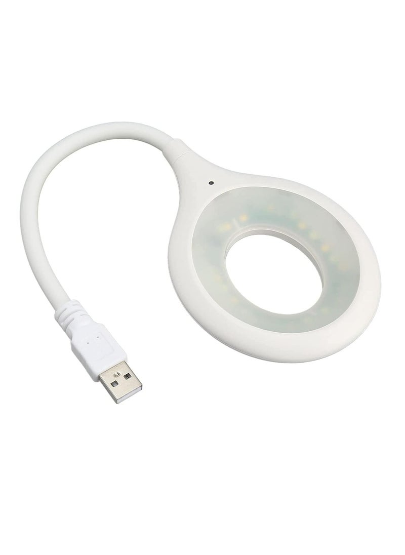 ماركة غير محددة - مصباح طاولة USB صغير ذكي مع 3 ألوان إضاءة ليد قابلة للتعديل 360 درجة في إضاءة مناسبة لقراءة الكتب والعمل ليلاً والدراسة أبيض - Image 1