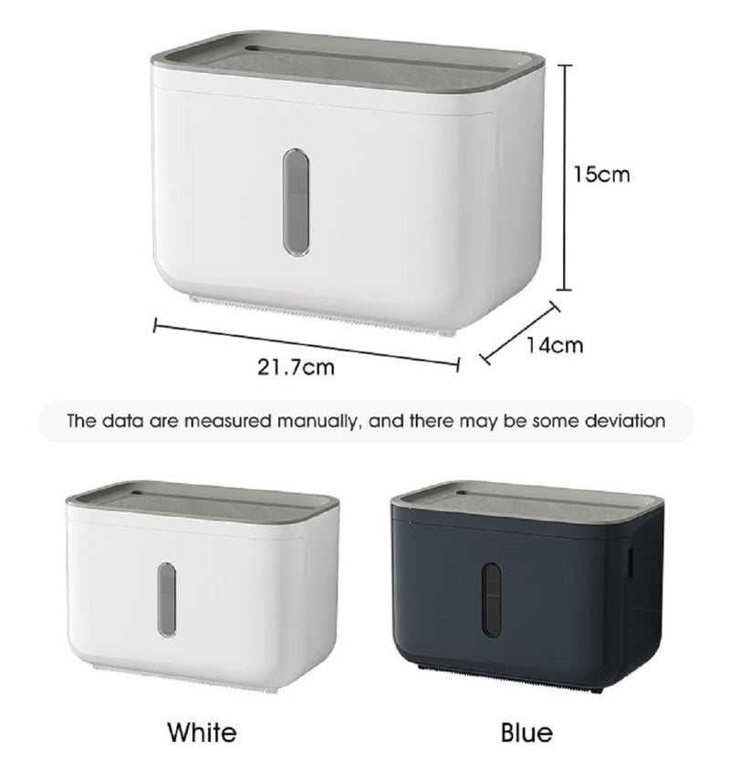 SRXES Self Adhesive Toilet Paper Holder for Bathroom with Mobile Stand, Wall Mounted Tissue Paper Holder, Toilet Paper Roll Holder for Bathroom, Bathroom Accessories (Navy Blue) - Image 2