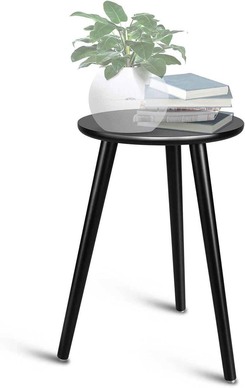 Uneedem Indoor Plant Stand, Modern Plant Table 16.5" Tall Wood Mid Century Flower Holder Small Round Side End Table - Image 1