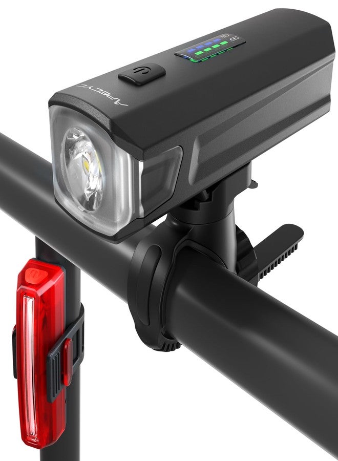 APECYC Bike Lights for Night Riding, Bicycle Lights Front and Rear, USB-C Rechargeable Bike Headlight and Tail Light Set, Waterproof Cycling Lights for Road Bike, Mountain Bike and Commuting - Image 1