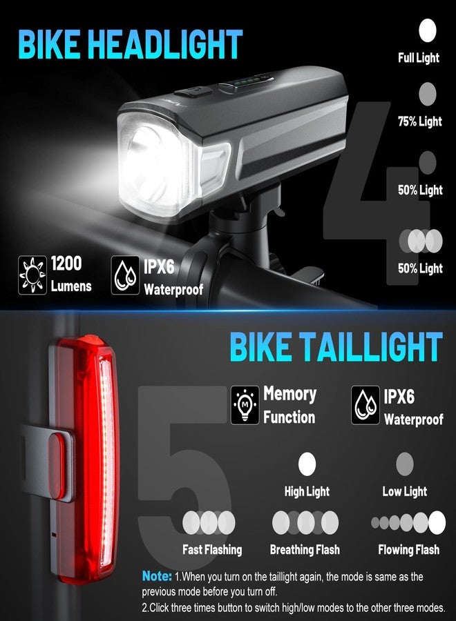 APECYC Bike Lights for Night Riding, Bicycle Lights Front and Rear, USB-C Rechargeable Bike Headlight and Tail Light Set, Waterproof Cycling Lights for Road Bike, Mountain Bike and Commuting - Image 4