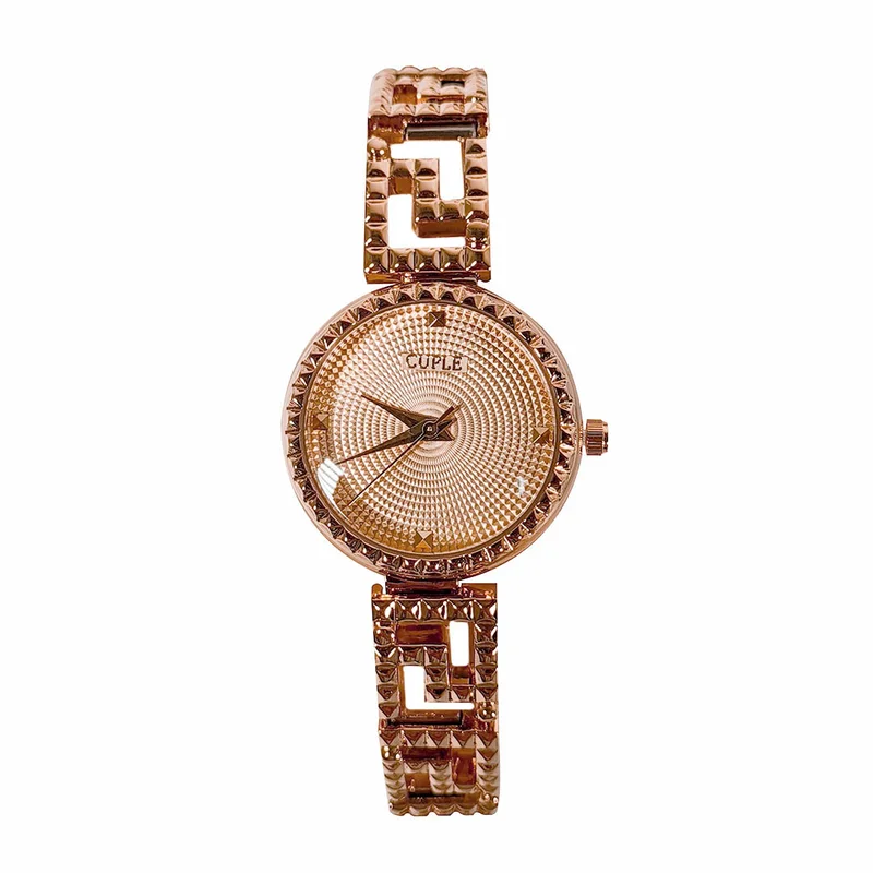 Cuple Womens Gold Dial Analog Wrist Watch