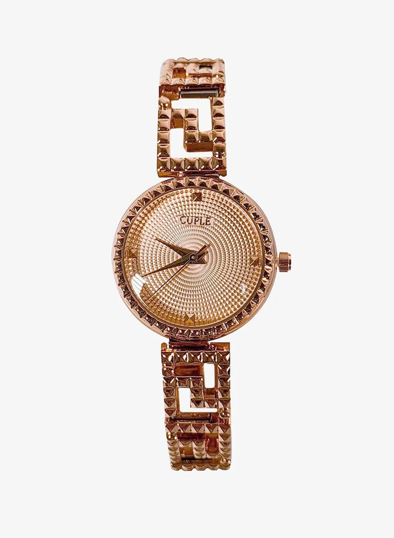Cuple Womens Gold Dial Analog Wrist Watch