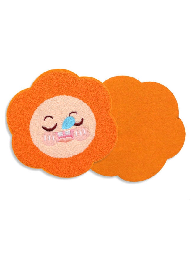 Creative Cartoon Fabric Towel Embroidered Special-shaped Coaster Cute Plush Insulation Non-slip Back Felt Cloth Tea Coaster Decoration-Color:Customize On Demand - Image 1
