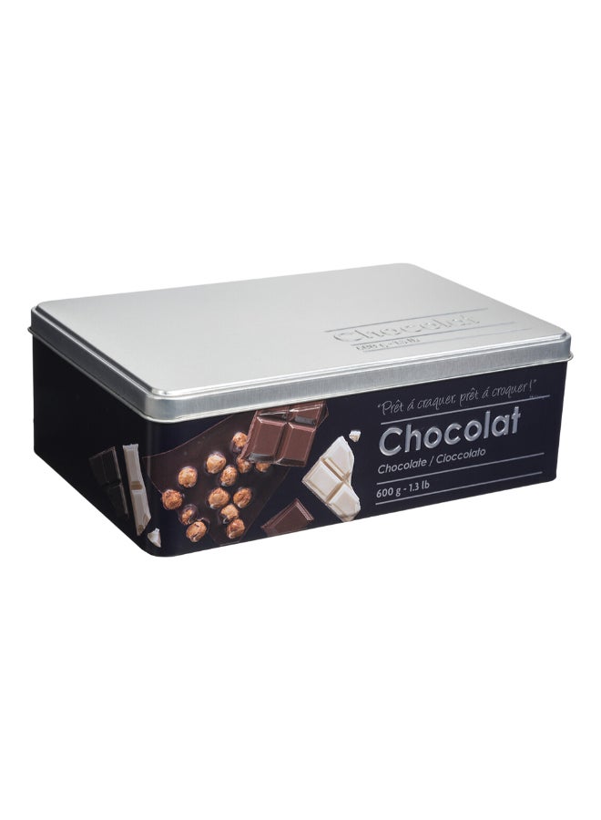 Five Simply Smart Metal Chocolate Box Black and Silver 600 g 136314 - Image 1