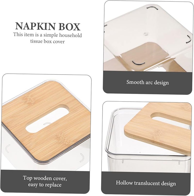 Transparent Tissue Box Cover Holder For Car Desktop Home Office And Restaurant - Image 3