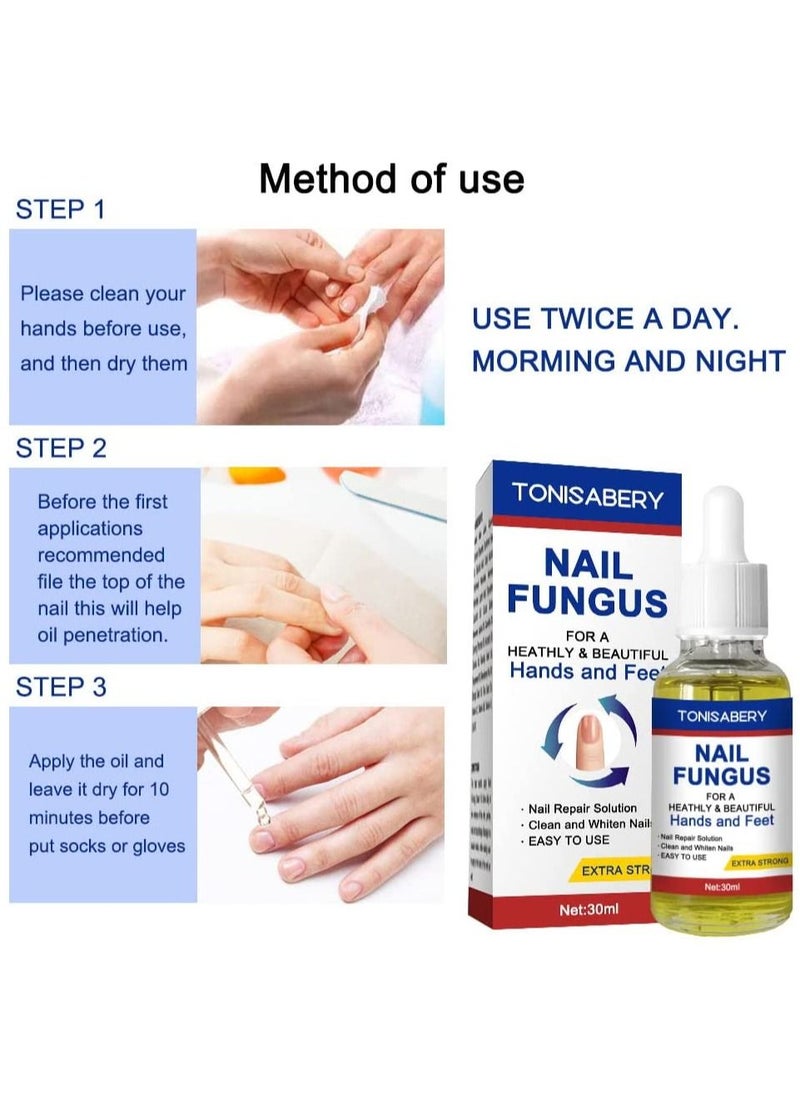 TONISABERY - Nail Fungus Solution For Cracked & Discolored Nails Natural Safe Effective Repairs & Protects Removes Nail Infections Nourishing Fluid for Hand & Feet No Side Effects Irritation Unisex 30ml - Image 1