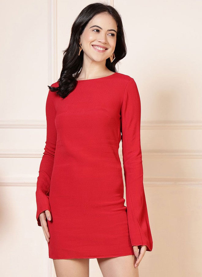 Rue Collection بلوزة حمراء ضيقة للنساء - Image 1