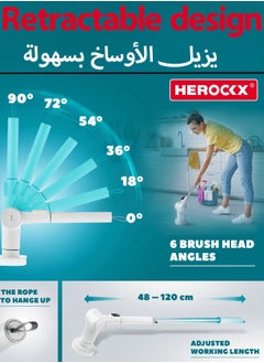 HEROCKX Electric Cleaning Brush - HEROCKX Adjustable Handle Electric Spin Scrubber - with 9 Interchangeable Brush Heads - for Home, Office, Mall, etc.  - Image 3