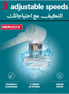 HEROCKX Electric Cleaning Brush - HEROCKX Adjustable Handle Electric Spin Scrubber - with 9 Interchangeable Brush Heads - for Home, Office, Mall, etc.  - Image 4