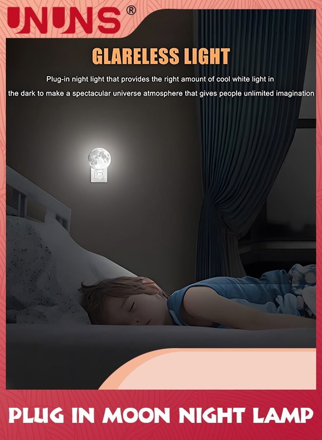 UNUNS Night Lights Plug Into Wall,Planet In LED 3D Galaxy Moon Light For Kids,Nightlights Decor Gift Children,Nursery,Bedroom,Bathroom - Image 5