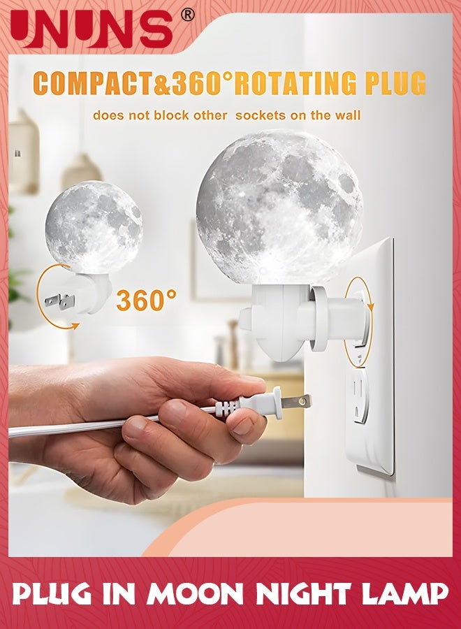 UNUNS Night Lights Plug Into Wall,Planet In LED 3D Galaxy Moon Light For Kids,Nightlights Decor Gift Children,Nursery,Bedroom,Bathroom - Image 4