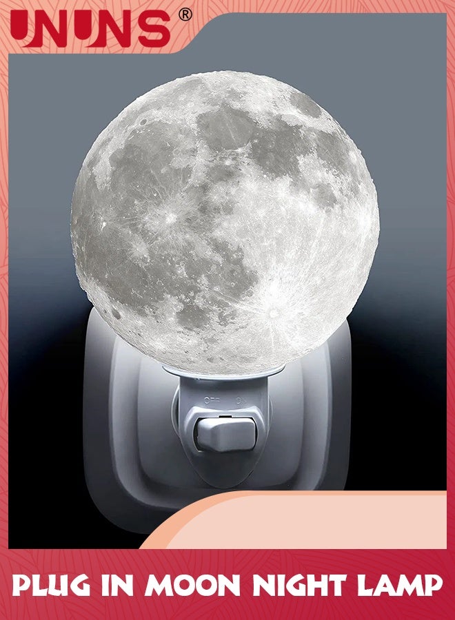 UNUNS Night Lights Plug Into Wall,Planet In LED 3D Galaxy Moon Light For Kids,Nightlights Decor Gift Children,Nursery,Bedroom,Bathroom - Image 1