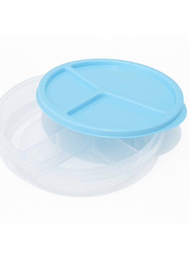 Round lunch box - deep for storing food - Code 1383, 3 drawers - multi-colored  - Image 4